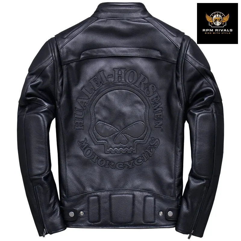 100% Genuine Leather Jacket Men Top Layer Cowhide Coats for Man Motorcycle Outwear Slim Stand Collar Fall  Jackets Trend