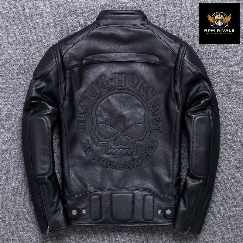 100% Genuine Leather Jacket Men Top Layer Cowhide Coats for Man Motorcycle Outwear Slim Stand Collar Fall  Jackets Trend