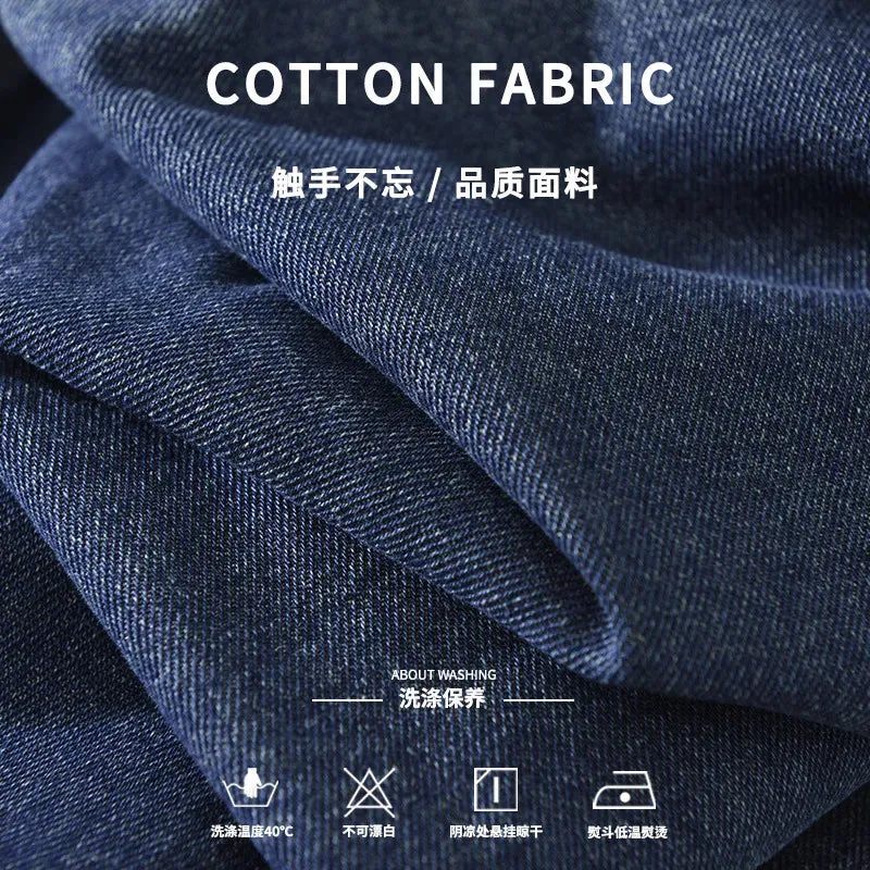 Aidase Washed Cotton Denim Shirts for Men 2024 Spring Fashion Long Sleeve Soft Loose Blouses for Youth Male Casual Jackets Coats