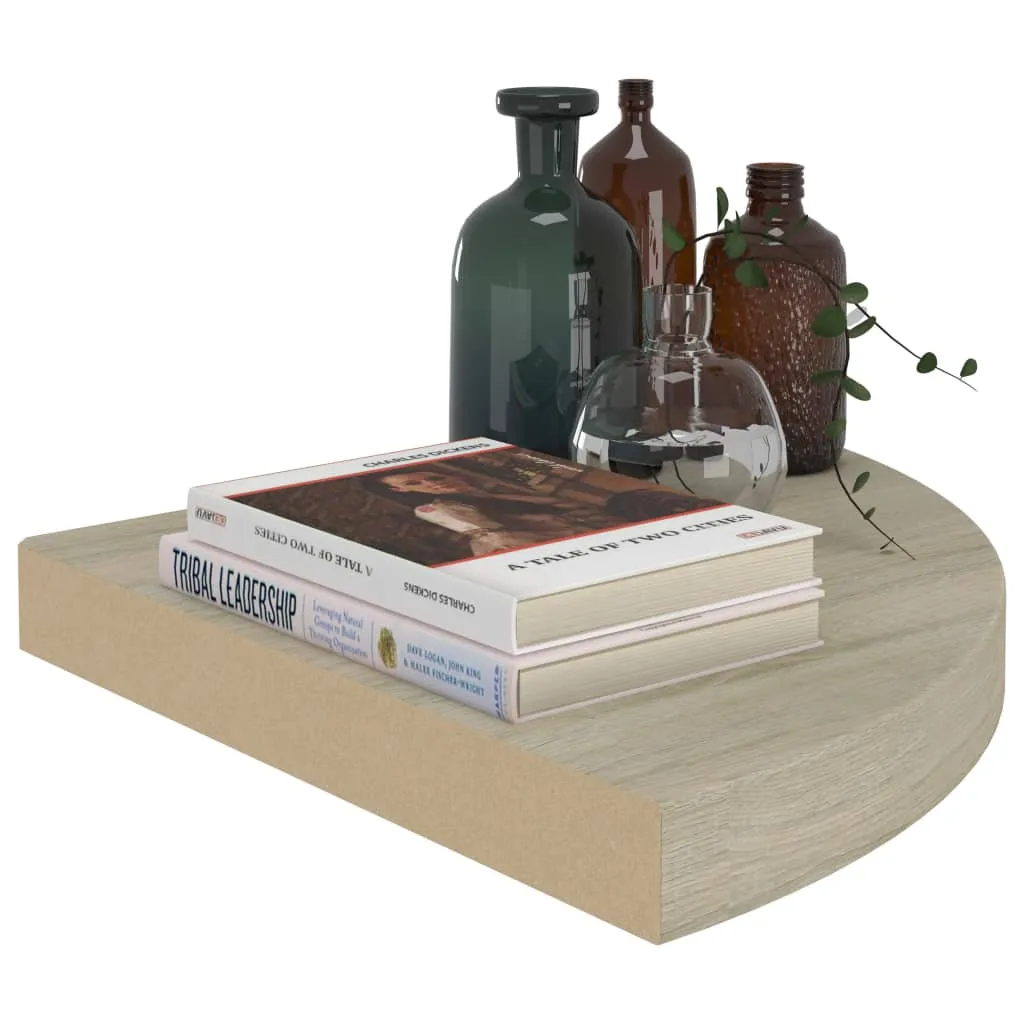 Floating Corner Shelves 4 pcs Oak 35x35x3.8 cm MDF