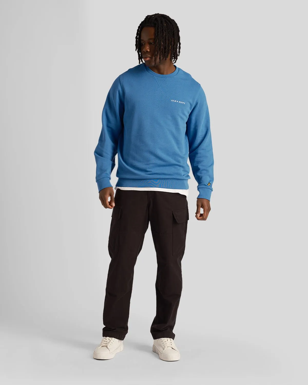 Loopback Embroidered Crew Neck Sweatshirt