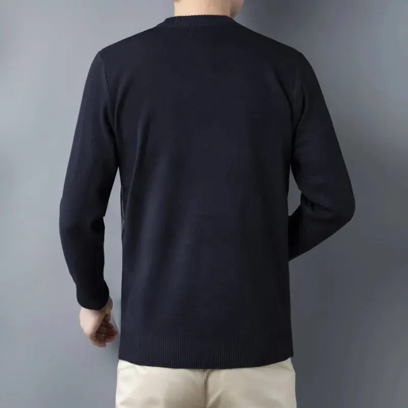 Men's Plaid Printing Pullover Sweater