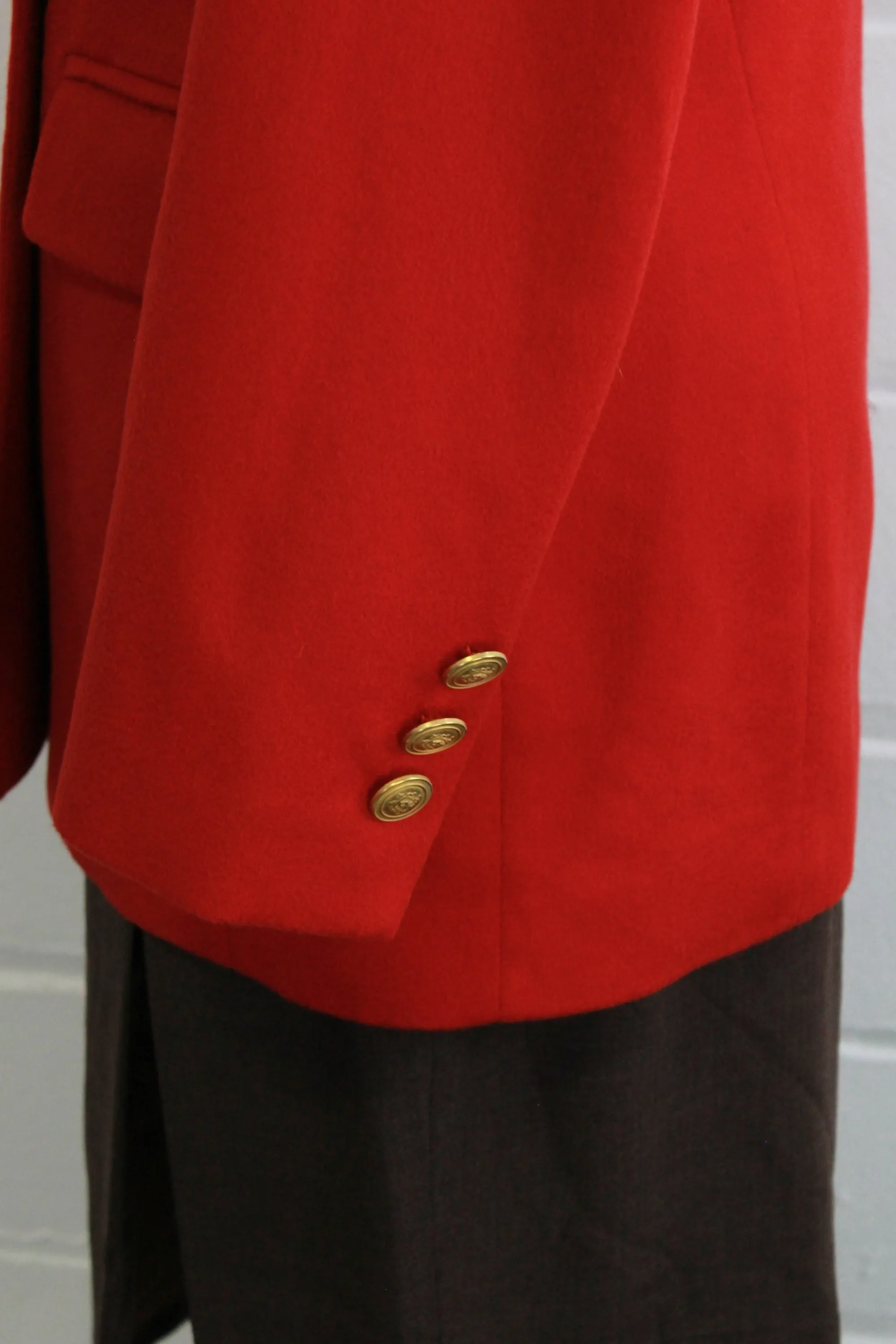 Vintage 1980s Bright Red Angora Wool Blazer, S-M